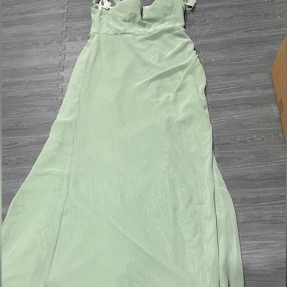 Azazie Jordyn bridesmaid dress in matcha green - Picture 5 of 5